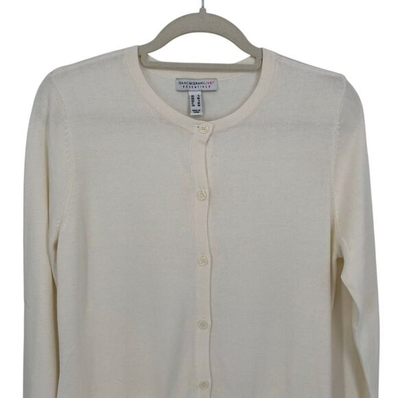 Isaac Mizrahi Live Cream Button Front Cardigan Sweater with Pockets Small NOWT - Picture 3 of 8